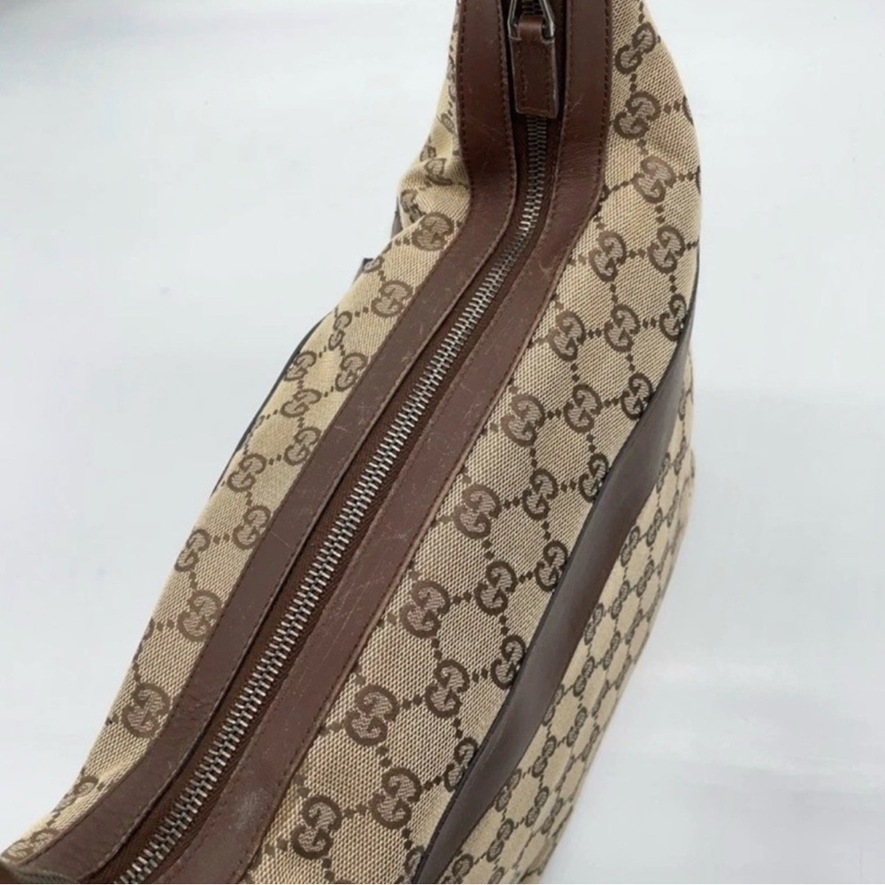 Gucci Tan and Brown Monogram Hobo Bag - Picture 5 of 12